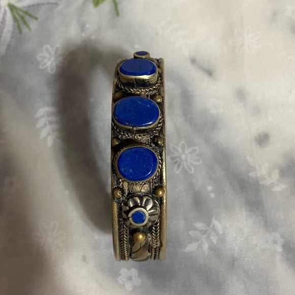 VINTAGE Lapis Cuff Bracelet - Picture 5 of 5